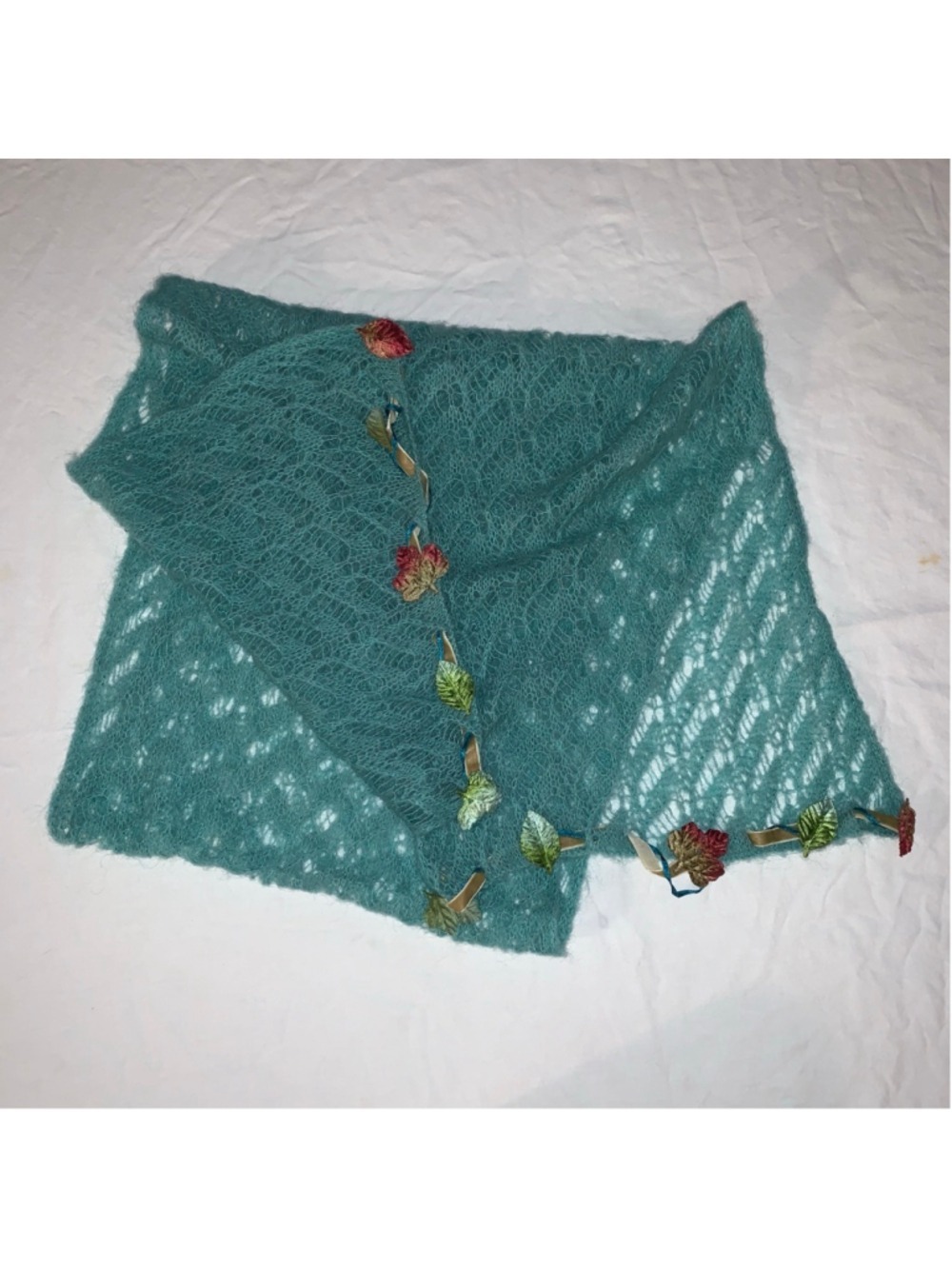 Women's Unbranded Teal Multicolor Knit Scarf & Wrap One Size